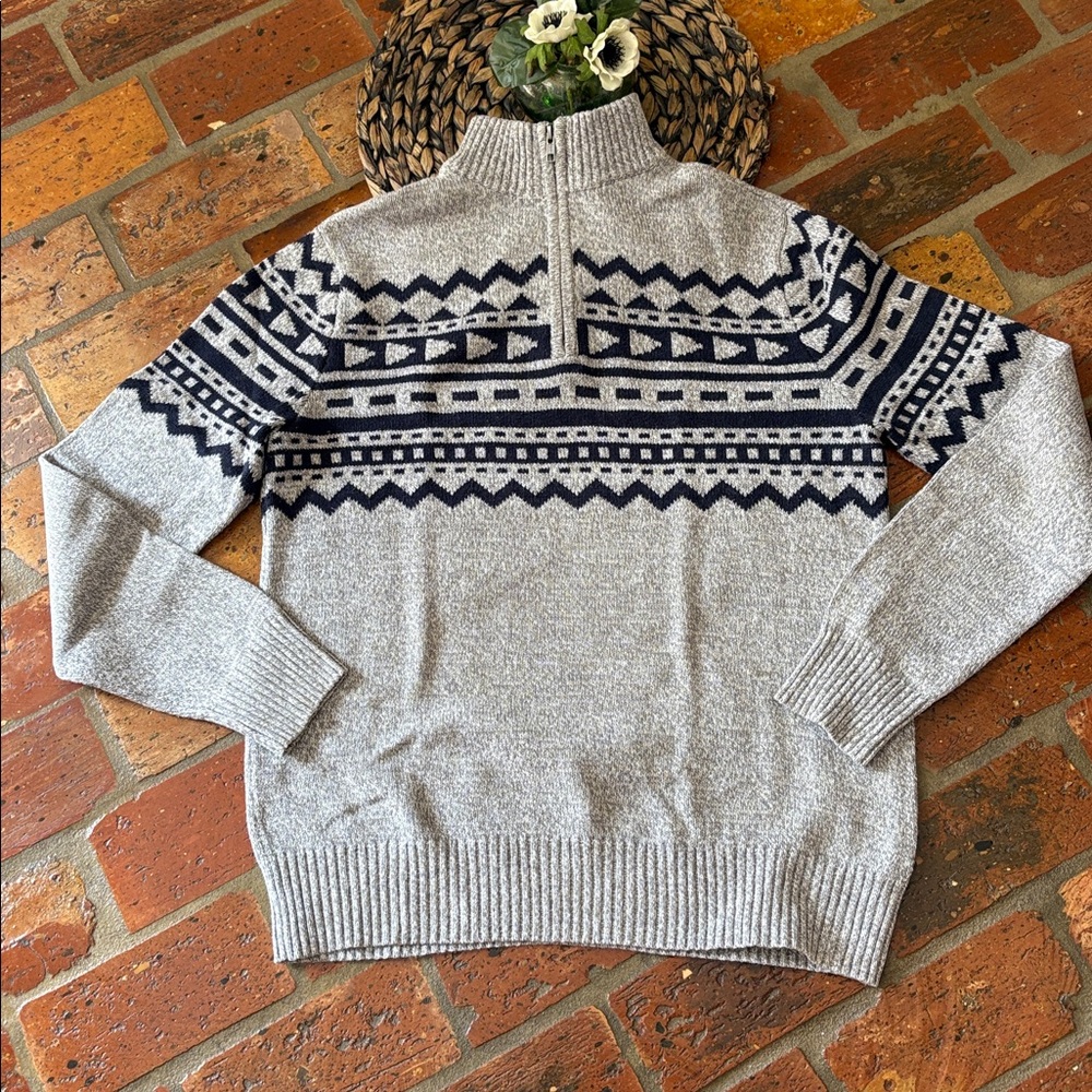 Urban Pipeline Men's Sweater Gray Pullover Geometric Print size M - Picture 2 of 11